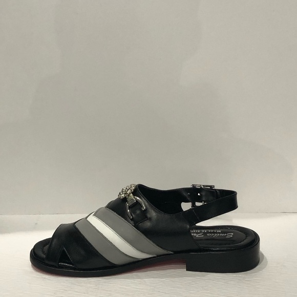 Emilio Franco sandal shoes black/gray back strap - Picture 3 of 5